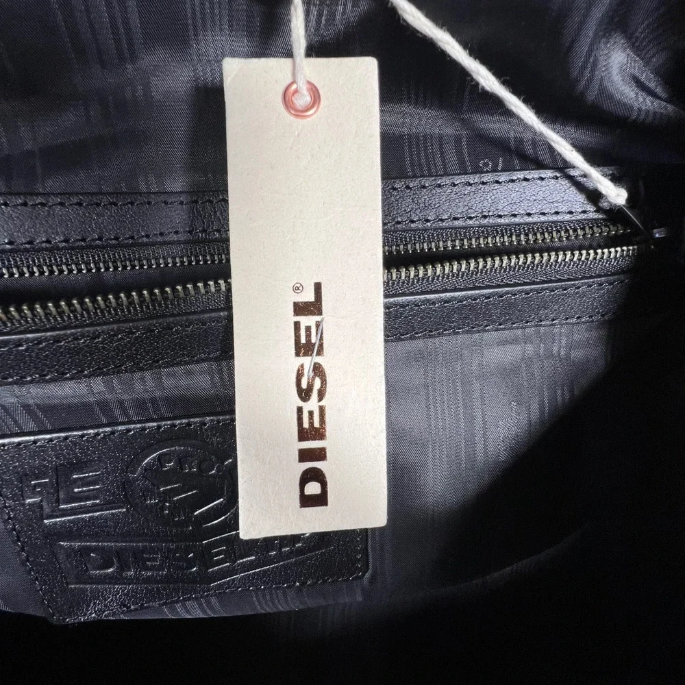 Diesel Down Under Victoria Black Canvas Leather Satchel Bag 00X993PR377 T8013